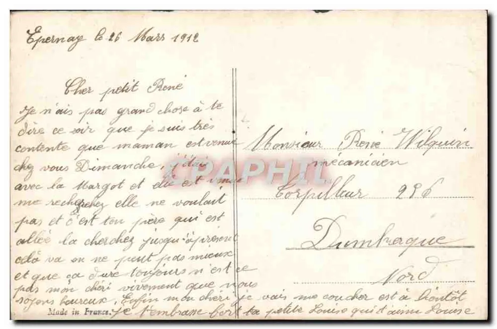 Porträt eines Paares mit Rosen — Verlag Fournière, Nr. 1321 - Rückseite