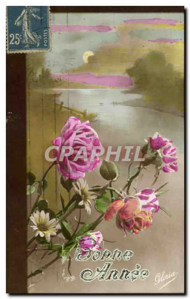 Bom Ano — Rosas e paisagem — Gloria - Frente