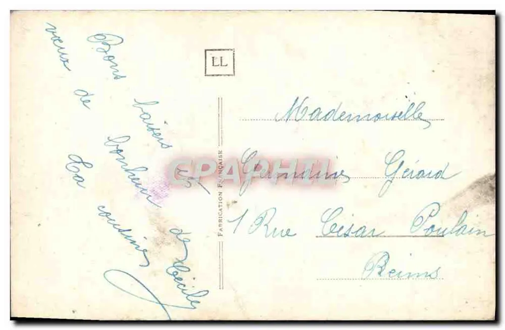 Frau in blauer Robe und Pelzjacke — LL 4834 — Verlag LL - Rückseite