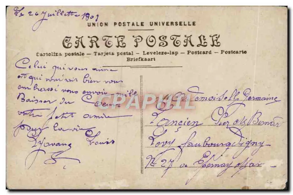 Paar im Freien — Verlag EOK Paris, Nr. 3007 - Rückseite