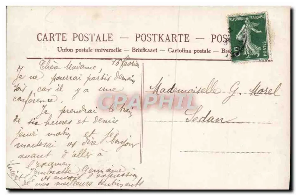 Menina se penteadando — texto impresso e manuscrito — editor PCEX, n° 2010 - Verso