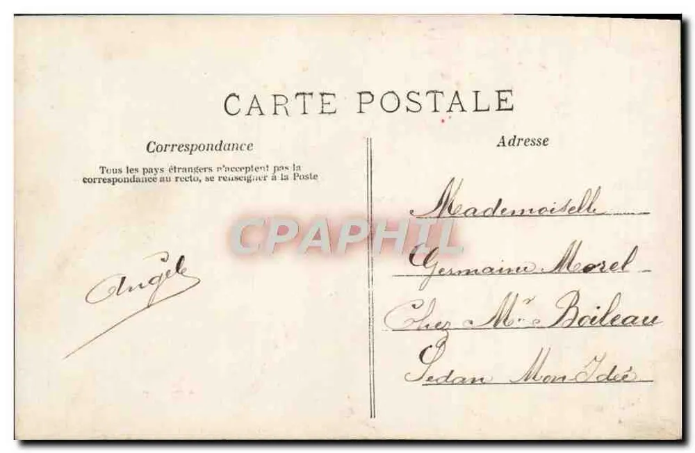 Menina com buquê de flores — Boa Ano — A-N PARIS n°670 - Verso