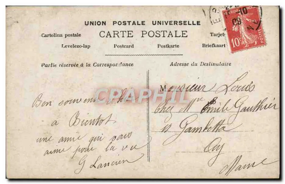 Paar in Abendkleidung — Paris 890 — Verlag unbekannt - Rückseite