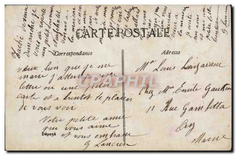 Manon — Romantischer Gedicht — Walery Paris n°4423 - Rückseite