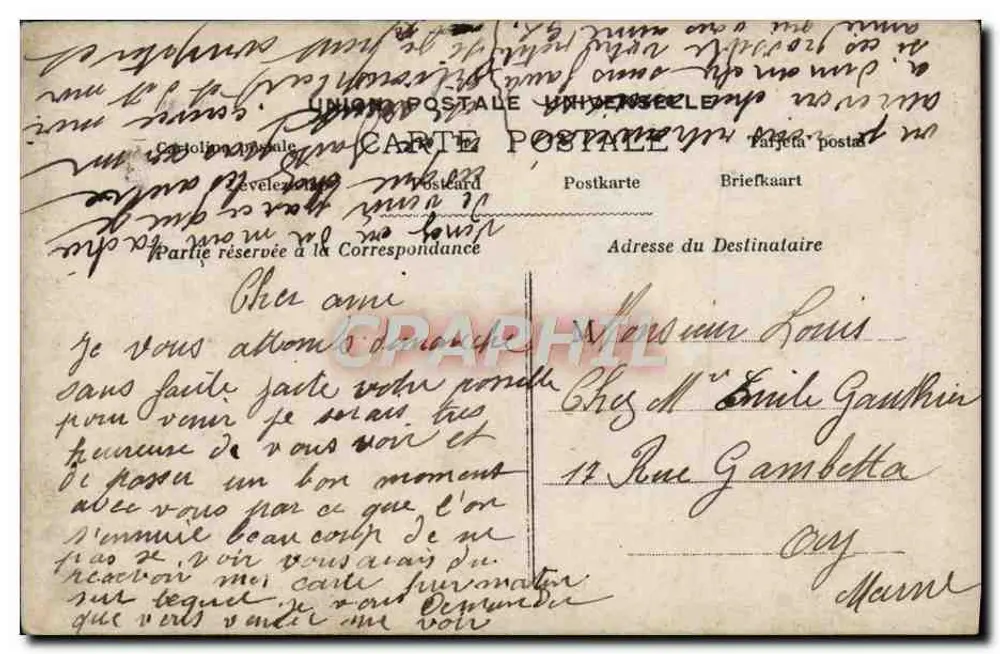 Liebespaar — romantische Szene — Paris 890 - Rückseite