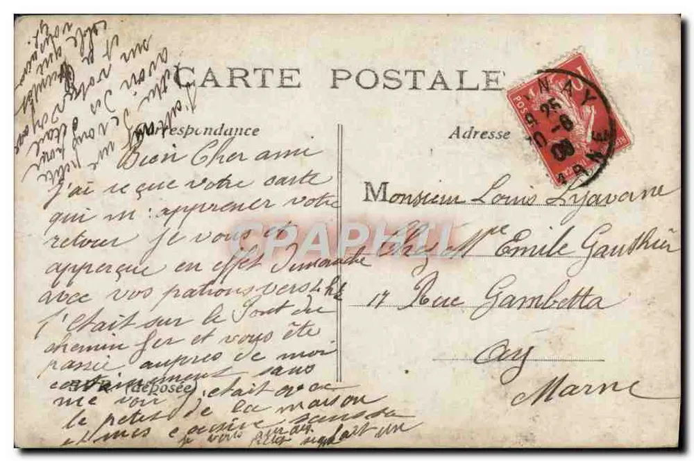 Liebende Paare — romantische Szene unter dem Mond — EPR n°227 - Rückseite