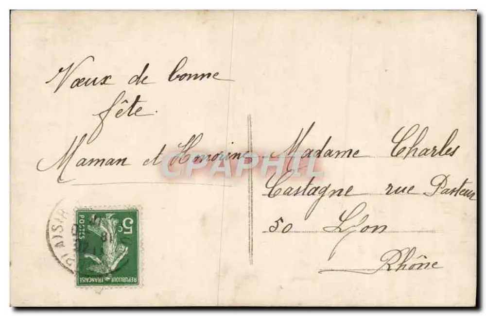 Arranjo de margaridas — Boas Beijos — editor desconhecido - Verso