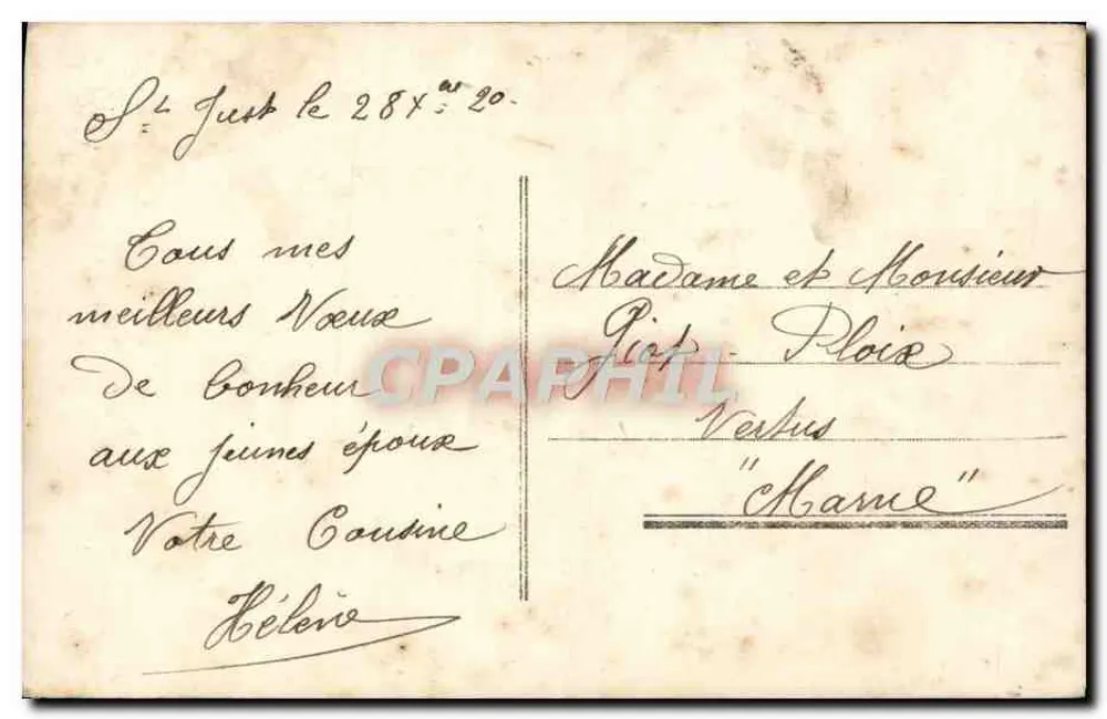Nehe Hochzeit — Glückwünsche — Studio-Postkarte - Rückseite