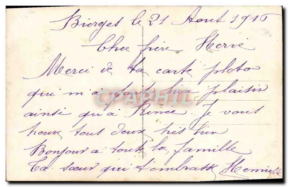 Bouquet van rozen en gekleurde bloemen — E.M. — Antieke ansichtkaart - Achterkant