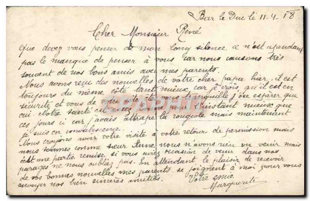 Jeune femme à la rose — portrait studio — E·M 196 - Rückseite