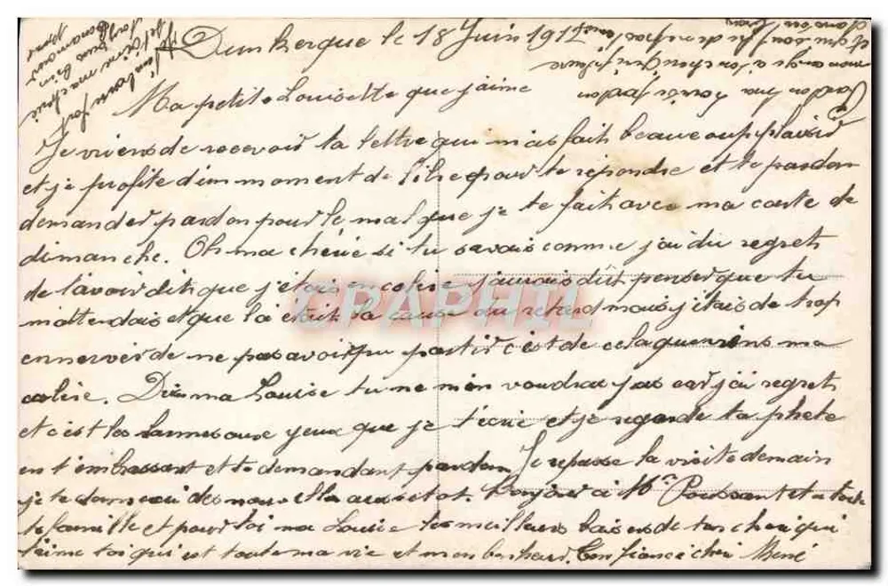 Liebende Paare — Wohnzimmer-Szene — Verlag A.N. Paris, Nr. 1138 - Rückseite
