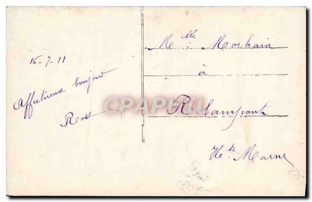 Frau mit Blumenkorb — Farbige Karte — Veröffentlicht von der Französischen Republik, Nr. 424 - Rückseite