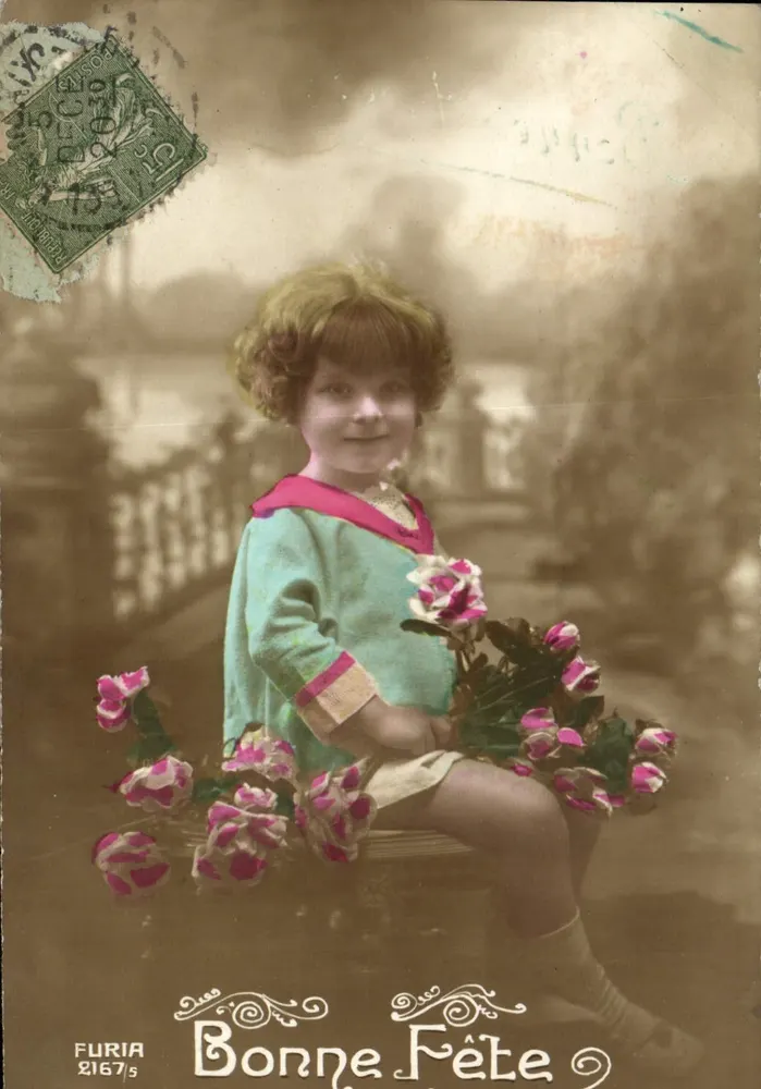 Menina com buquê de flores — Feliz Aniversário — Furia 2167/5 - Frente