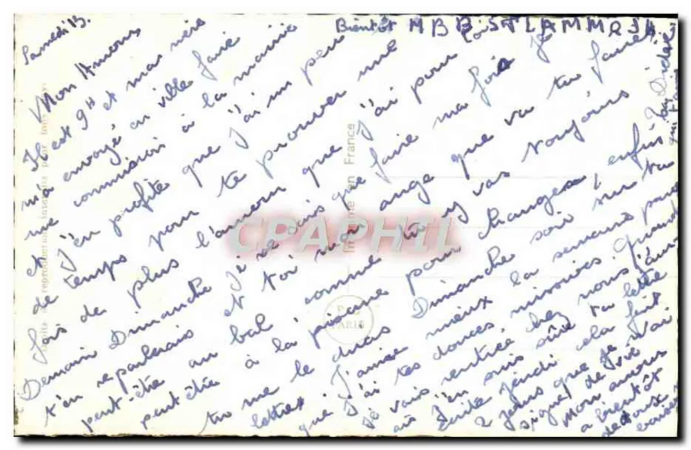 Couprès de Toi — Beweis in deiner Nähe ein tiefer Schrecken — PC Paris n°6048 - Rückseite