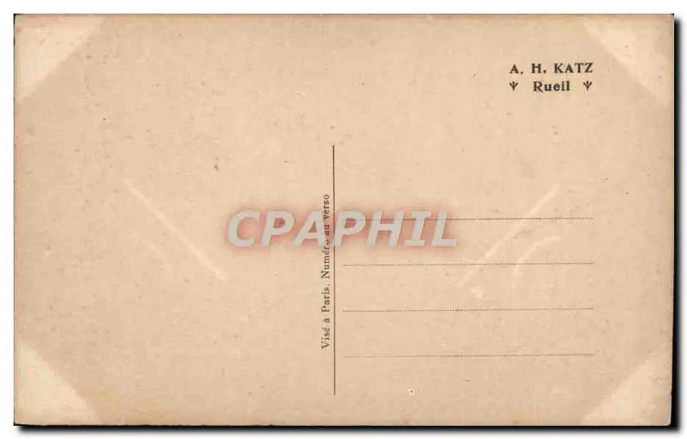 Porte Bonheur des Poilu — Glückssymbole — Verlag A. H. Katz, Rueil - Rückseite