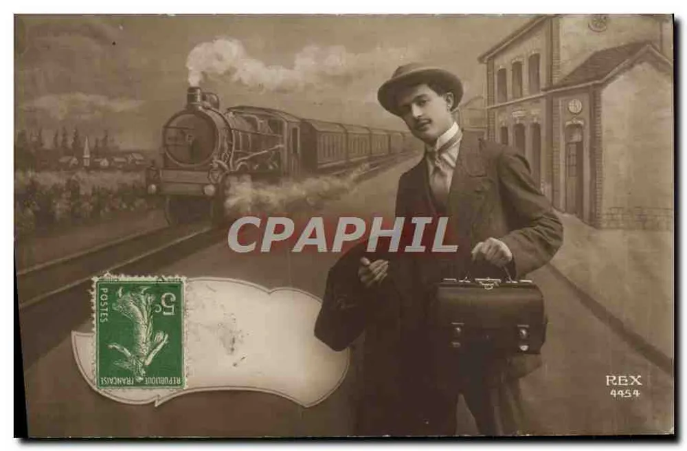 Estação — Viajante com malinha — REX 4454 - Frente
