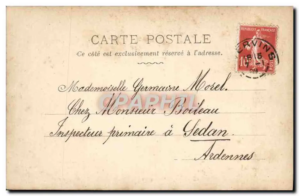 Familie mit Mistelkronen — Jahr des Glücks — A.N. Paris, n°329 - Rückseite