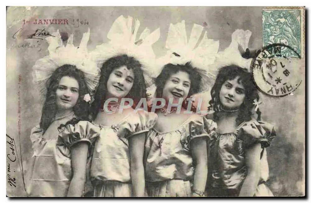 Quatre jeunes femmes — scène de groupe — éditeur CHAMPAGNE-MERCIER-EPERNAY - Vorderseite
