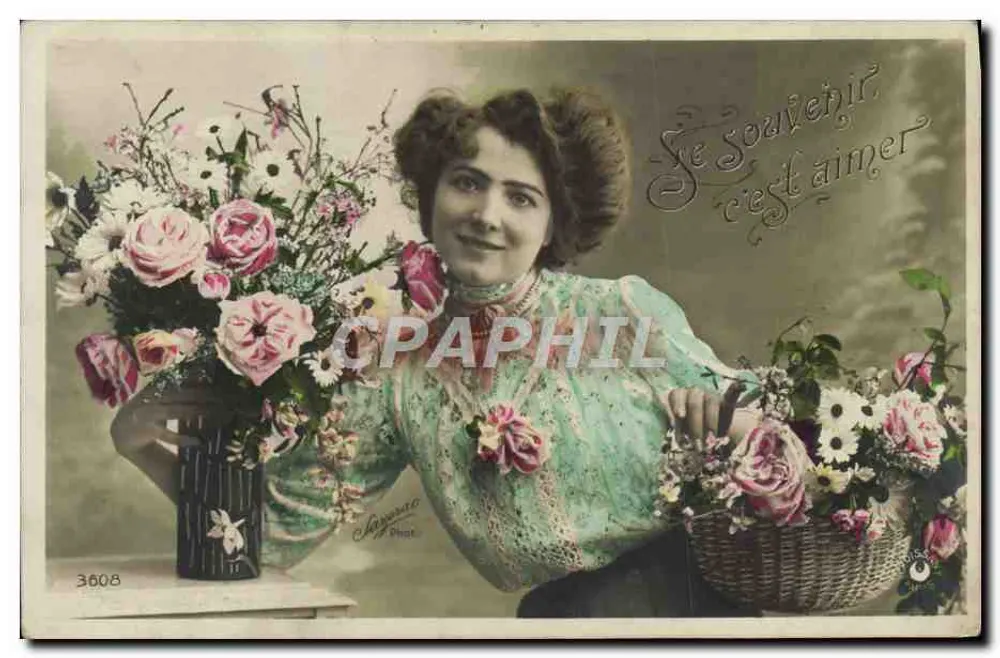Frau mit Rosenstrauß — Sagarat Phot. — n° 3608 - Vorderseite