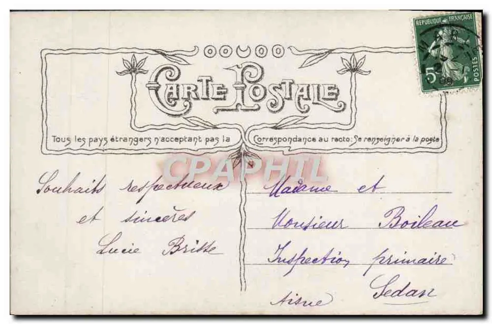 Junge Frau mit Blumenstrauß — Frohe Weihnachten — Verlag Chougasse n°3560 - Rückseite