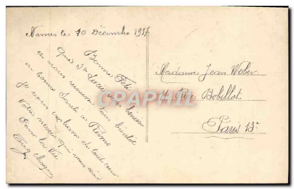 Menina sentada em um banco — rosas — La Favorite, n°1261 - Verso