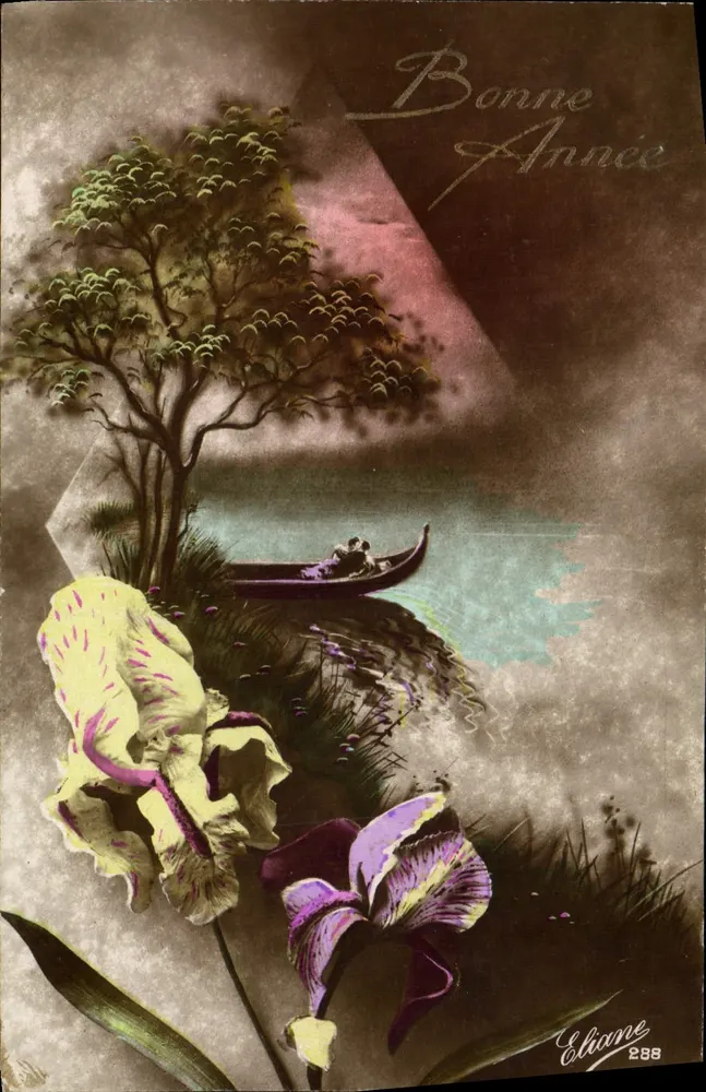 Flusslandschaft mit Iris — Verlag Eliane Nr. 288 - Vorderseite