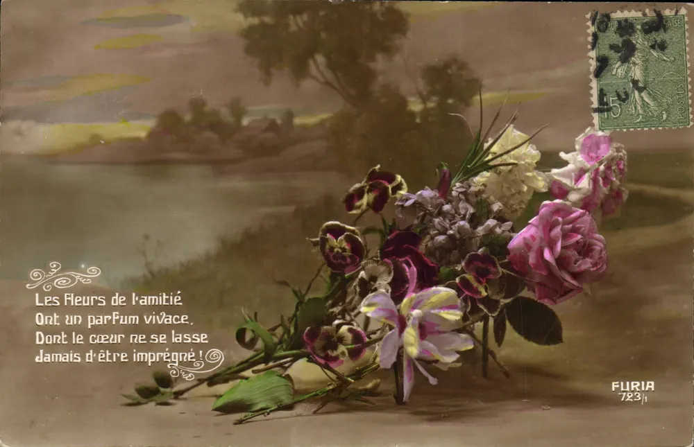 Arranjo de flores — poema sobre a amizade — Furia 723/1 - Frente