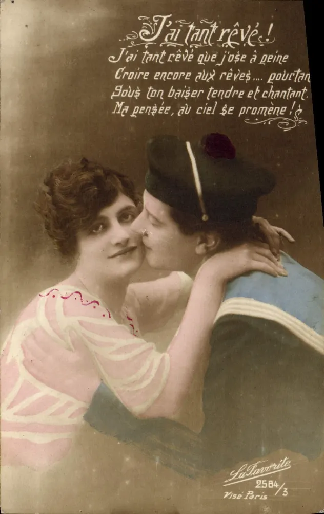 Zwei Frauen im Arm — La Favorite, n°2584 — Paris - Vorderseite