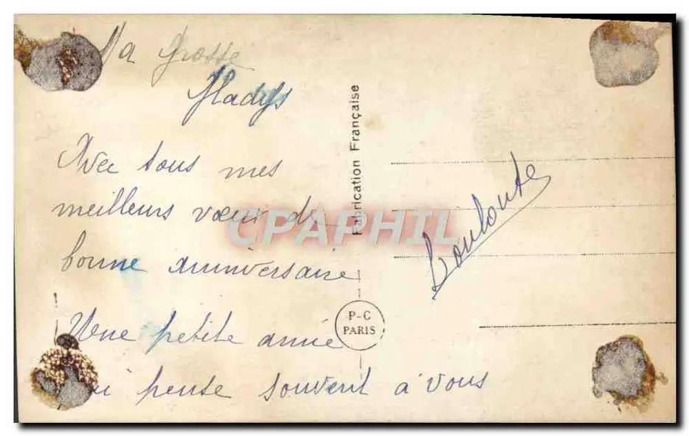 Portrait d'une jeune femme — éditeur PC PARIS n° 1247 - Rückseite