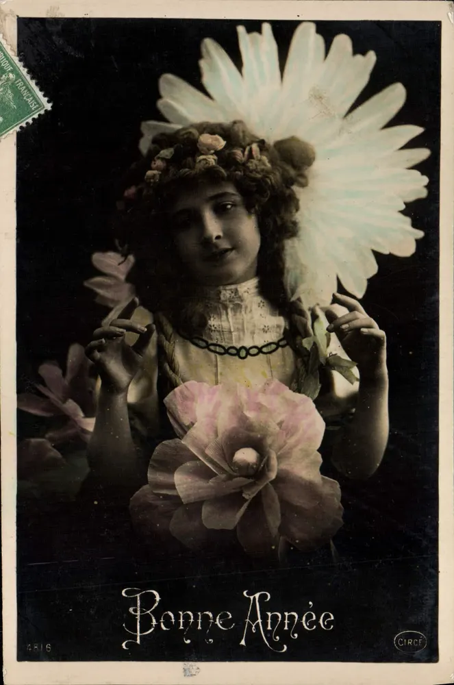 Donna tra fiori — Buon Anno — Circe, n° 4816 - Recto