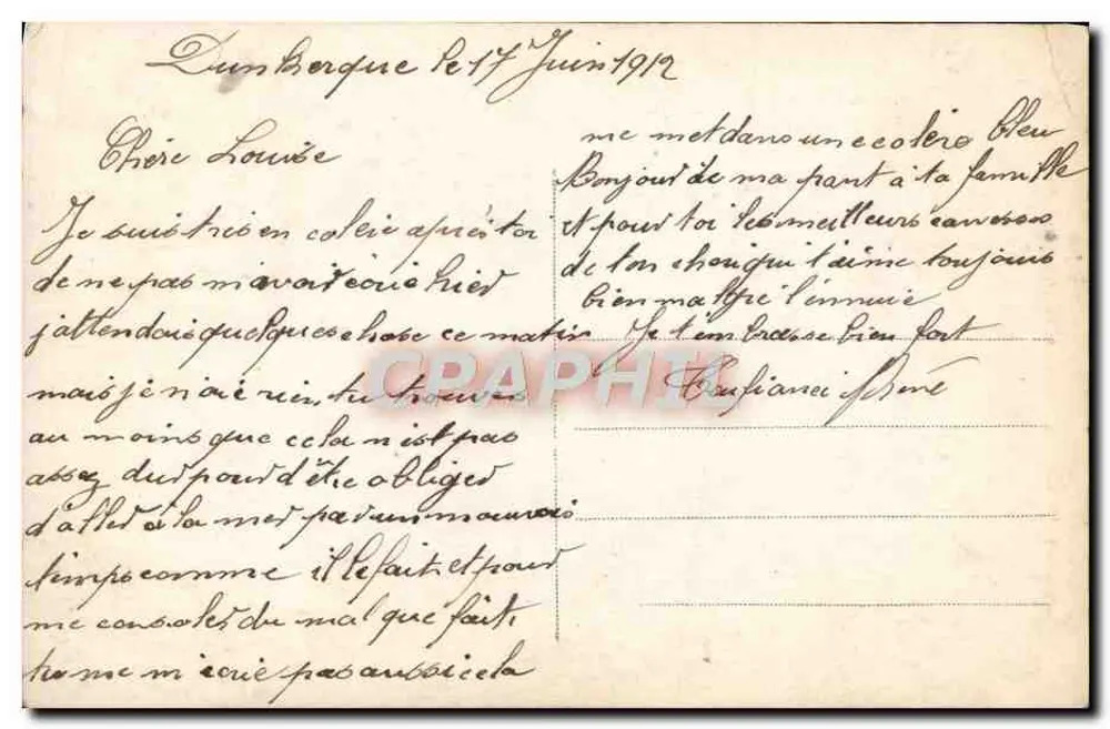 Echte Liebe — Die Liebe, die ich für dich habe, ist so groß, so aufrichtig — A.N. Paris, n°1275 - Rückseite