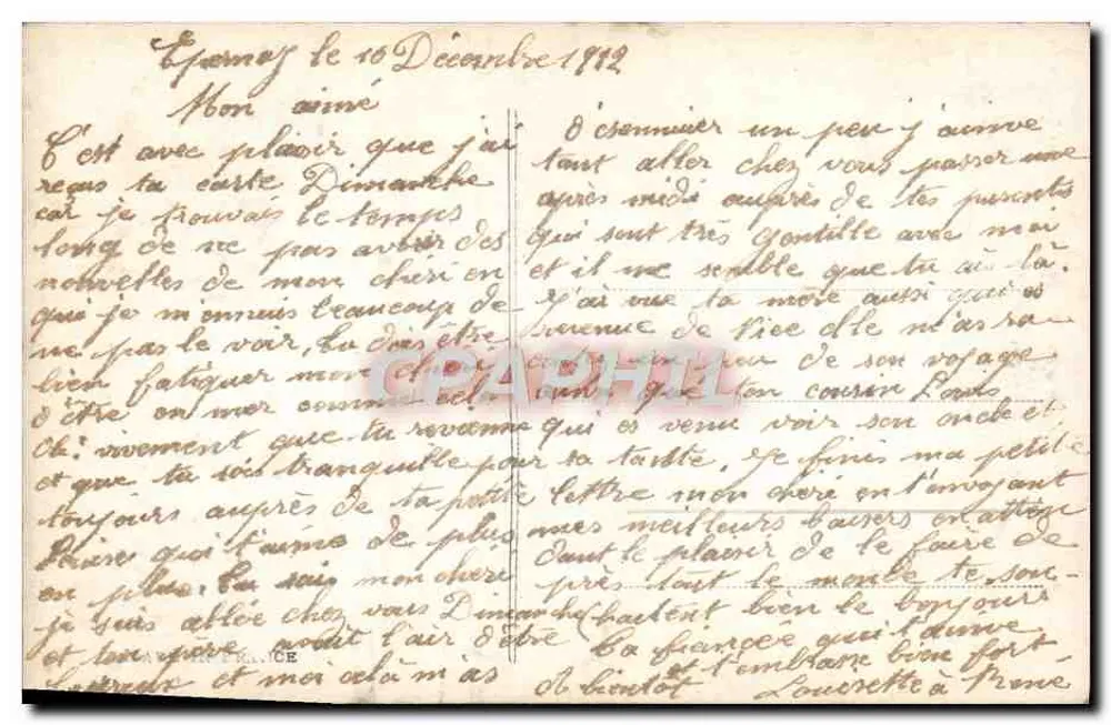 Liebe und Rosen — romantische Szene — Fauvetté, n°1397 - Rückseite
