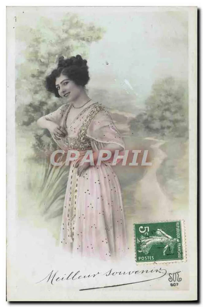 Junge Frau in einem rosa Kleid — Verlag SUL n° 807 - Vorderseite