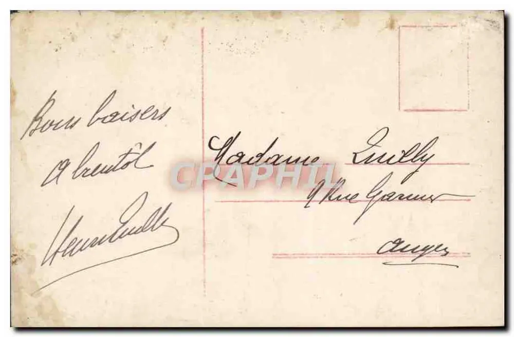 Junges Paar — intime Szene mit Mandoline — Verlag R. B., Nr. 2455/56 - Rückseite