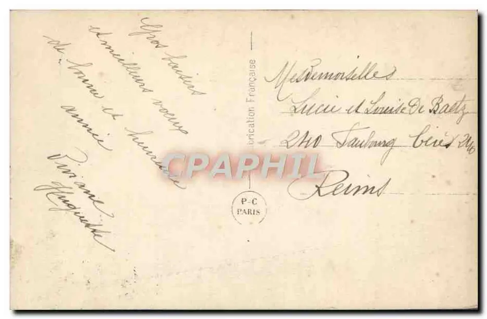 Frau mit rotem Hut — farbig gefärbte Karte — P-C Paris Nr. 828 - Rückseite