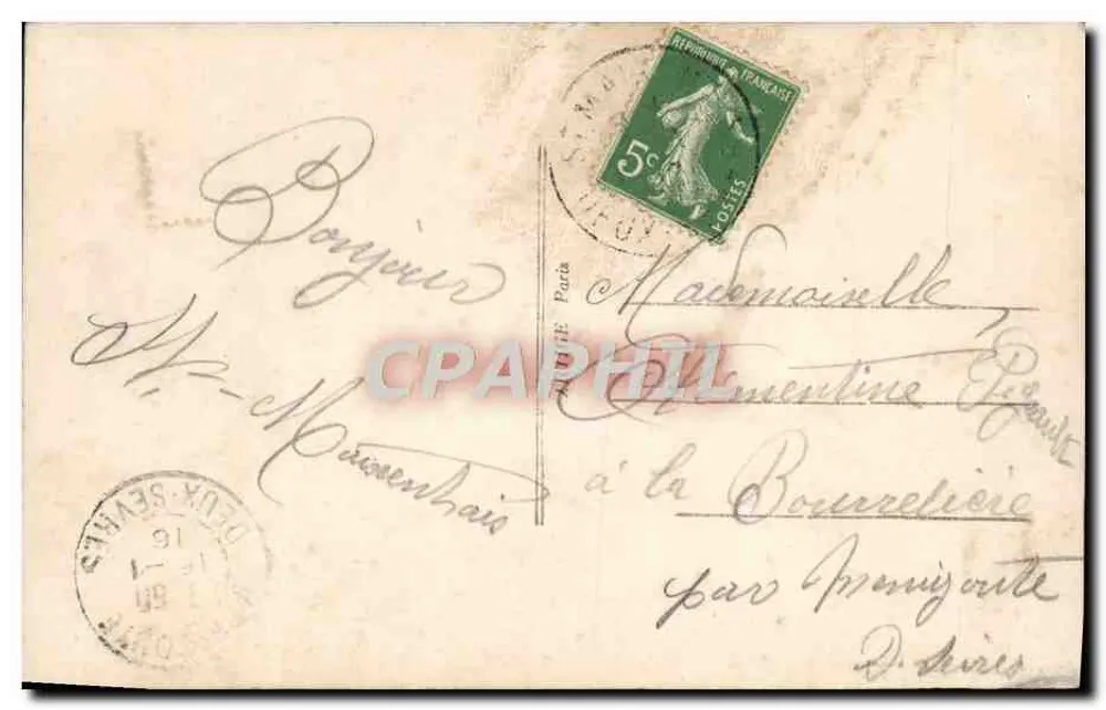 Junges Paar im Freien — Visé, Paris 1185 — Visé Paris - Rückseite