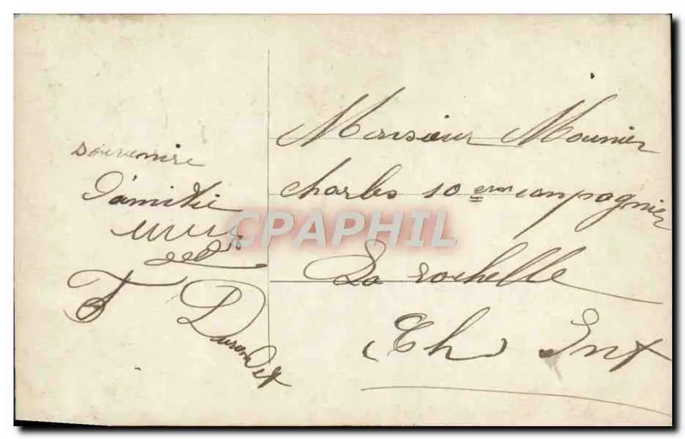 Paar in historischem Kleid — Blumendekor — unbekannter Verlag - Rückseite