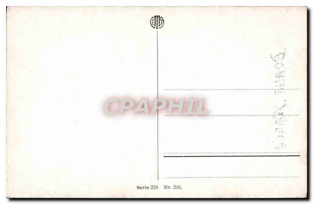 Junge Frau mit Blumenstrauß — Gutes Jahr — Verlag J. S. (Serie 228, Nr. 216) - Rückseite