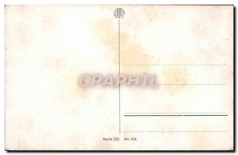 Junge Frau mit Blumenstrauß — Frohes Neues Jahr —, Serie 228, n° 214 - Rückseite