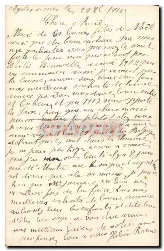 Lächelnde Frau mit Eibe — Frohe Weihnachten — DIX 588 - Rückseite
