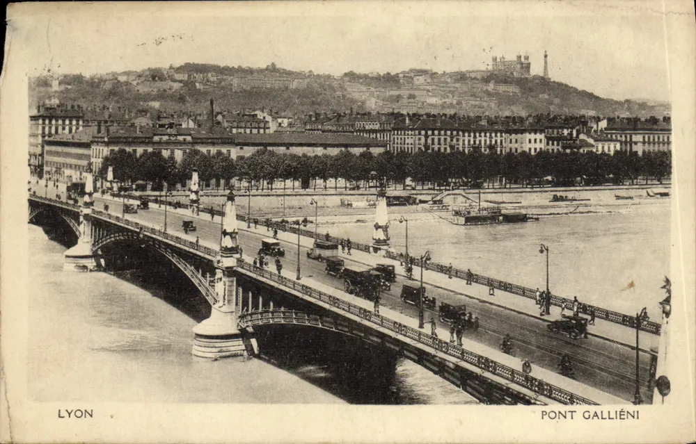 Lyon — Pont Galliéni — Phototypie Lescuyer, 16, rue des Partis-d'Alinay - Frente