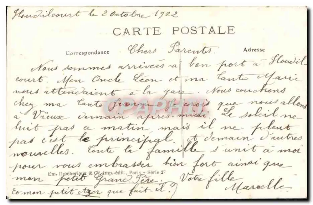 Mata de margaridinhas — Amizade — Editor ALPHA, Série 27 - Verso