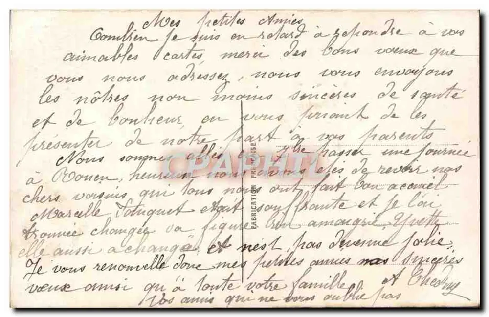 Bonne Année — dekor z róż i hawranu — LPV PARIS 613 - Rewers