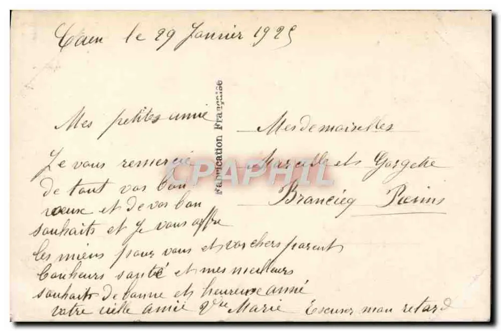 Junge Frau in Pelzmantel — Frohe Weihnachten 1948 — REX - Rückseite