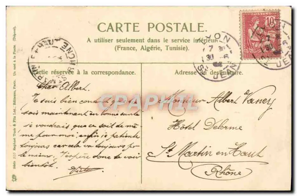 Bouquet de chrysanthèmes roses et jaunes — éditeur S. 525 Raphael Tuck & Fils Ltd., Londres - Verso