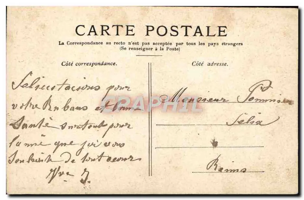 Jeune femme en diadème — portrait — éditeur A. (n° A) - Verso