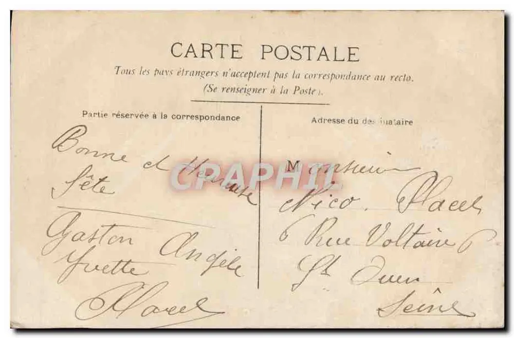 Femme souriante dans un cadre floral — roses et vase — éditeur CIRCE n°4496 - Verso