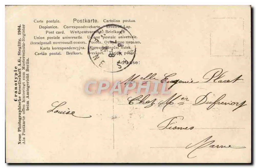 Jeune femme en robe rose — studio — NIG, n° 421/A - Verso