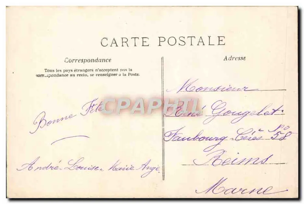 Frau mit Blumenstrauß — gedruckter und handschriftlicher Text — A.N. Amos, n° 370 - Rückseite