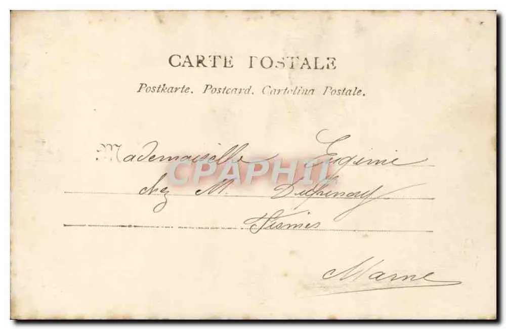 Jeune couple dans un décor floral — éditeur Jouve Bains (13.90) — timbre 5 centimes - Verso